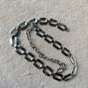 Vintage Silver Metal Link Belt Geometric